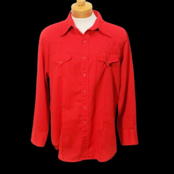 Sears Western Wear Vintage Other - Men's VTG Sears Red Cowboy Western Shirt Snaps